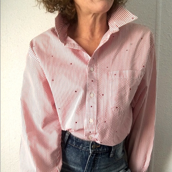 Vintage Tops - 🍿VTG rhinestone button down shirt